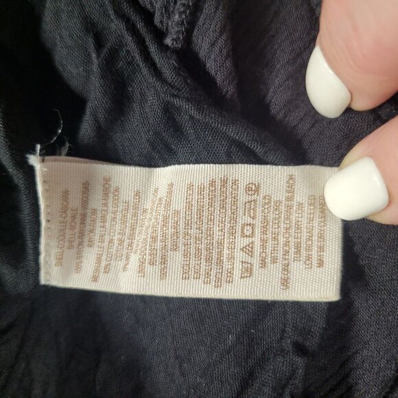 Free People Black Floral Embroidered Mini Dress Boho Festival Gypsy Mohave Small - Picture 7 of 10